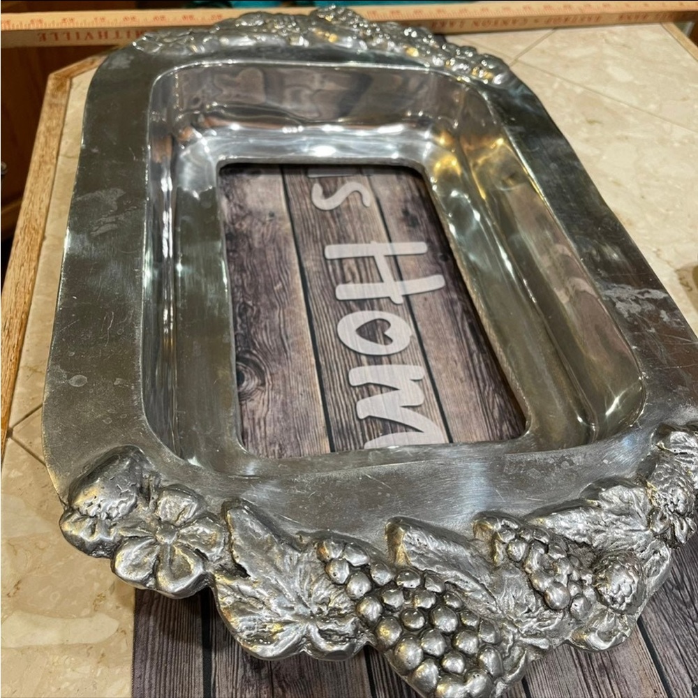 Pewter Grapes & Vines Large Casserole holder